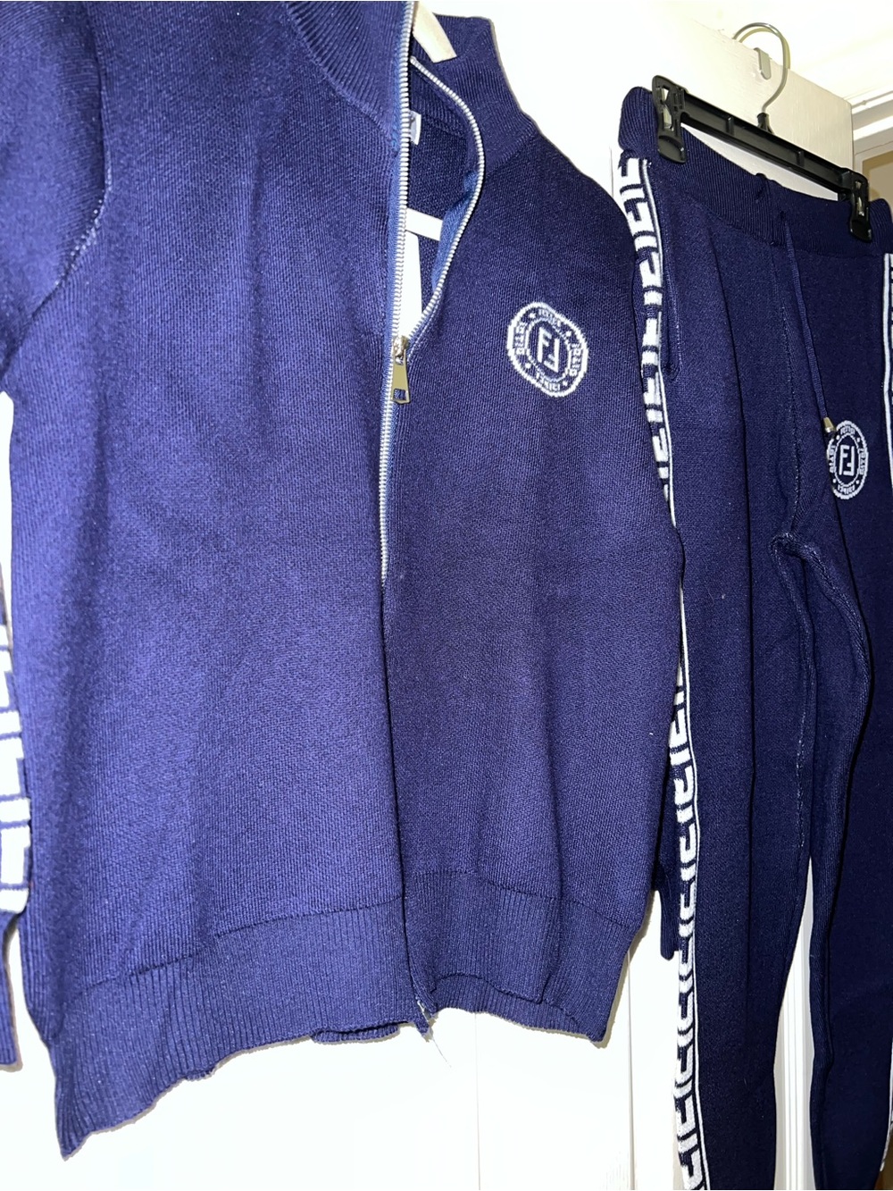 Navy FJ Zip Sweater Jacket and Track Pants Set
